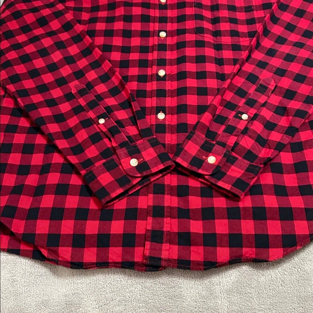 J. Crew Red and Black Plaid Oxford Shirt EXCELLENT CONDITION